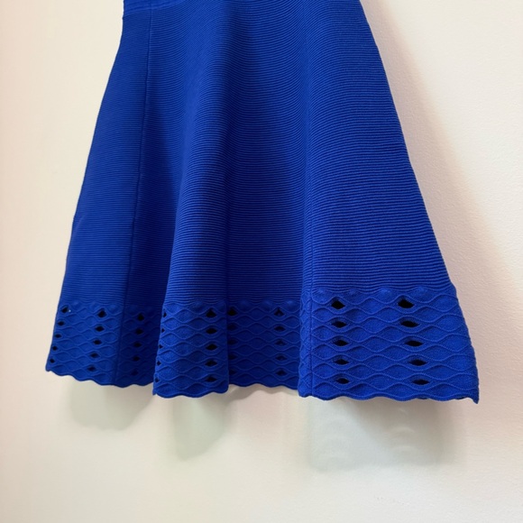 NWOT Ted Baker Zaralie Jacquard Royal Blue Fit Flare Sweater Dress sz 2 / US 6-8 - Picture 9 of 16